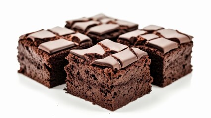 Canvas Print -  Deliciously tempting chocolate cake squares