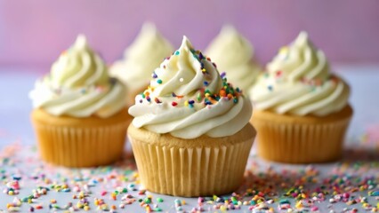 Poster -  Deliciously decorated cupcakes ready for a celebration