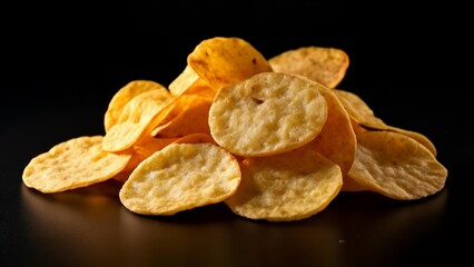 Canvas Print -  A stack of delicious potato chips