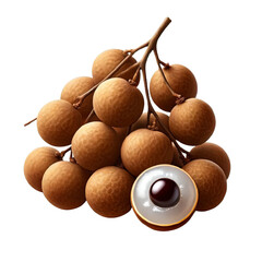 Wall Mural - Longan Fruit isolated on white background