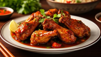 Sticker -  Deliciously saucy chicken wings ready to be savored