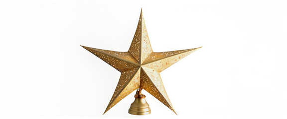 Vintage illustration golden star tree topper with intricate