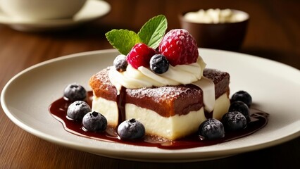 Canvas Print -  Delicious dessert ready to be savored