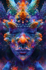 Wall Mural - Vibrant Psychedelic Kaleidoscopic Artwork with Hallucinogenic Mind-bending Visuals and Distorted Textures