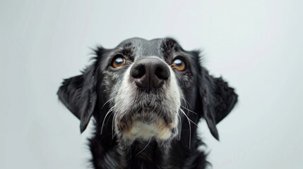 Wall Mural - Dog portrait on white background