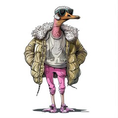 Wall Mural - Ostrich athleisure fashione