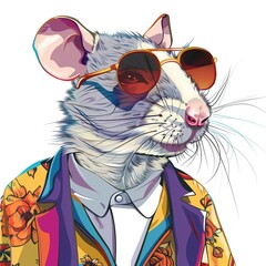 Wall Mural - Rat eclectic fashion 