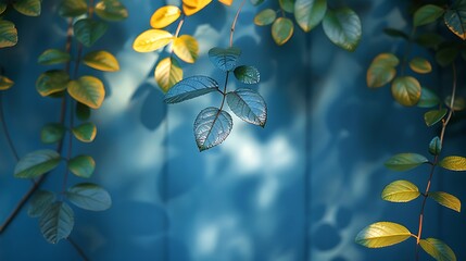 Wall Mural - **Subtle shadows of leaves on a sunny backdrop