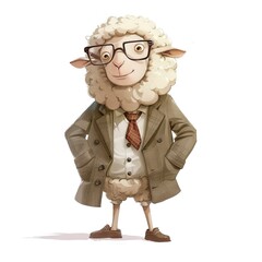 Wall Mural - Sheep business casual fashion