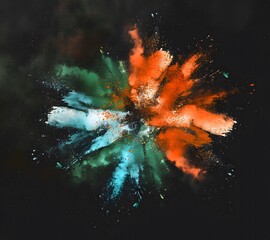 Wall Mural - Indian flag in the shape of an explosion, Independence Day