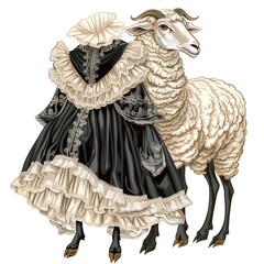 Wall Mural - Sheep victorian inspired fashion