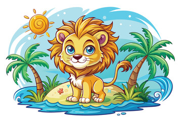 Wall Mural - lion cub