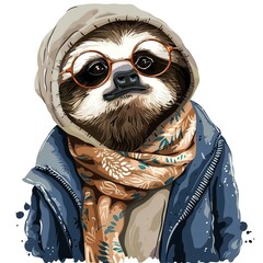 Wall Mural - Sloth artsy fashion