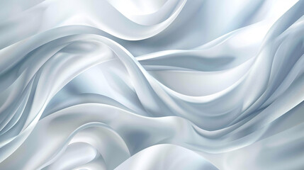 Poster - Abstract white background with smooth lines and gradients, soft light and shadow effects, elegant silver color scheme