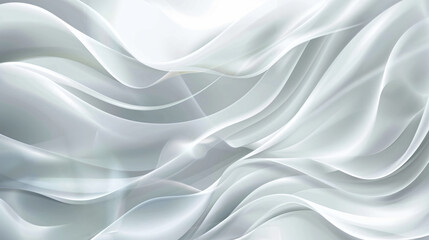 Poster - Abstract white background with smooth lines and gradients, soft light and shadow effects, elegant silver color scheme