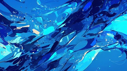 Sticker - Blue Liquid Abstract Background