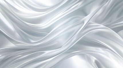 Poster - Abstract white background with smooth lines and gradients, soft light and shadow effects, elegant silver color scheme