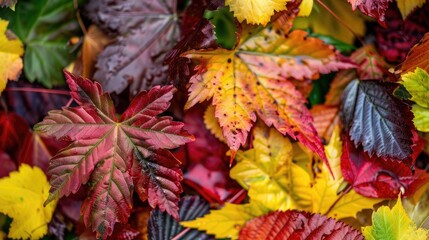 Sticker - Details of nature during autumn season transformation