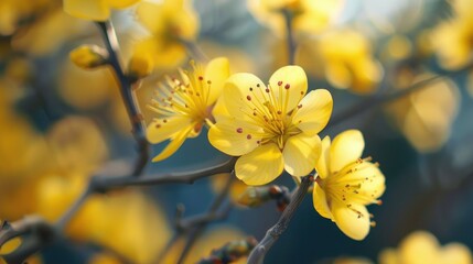 Canvas Print - Vivid and stunning yellow kenikir blossoms