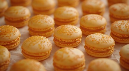 Sticker - macaroons on a wooden table