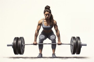 Poster - Woman deadlift sports adult gym.