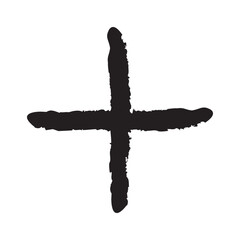 Poster - Plus symbol brush stroke, Grunge Plus Signs, hand painted plus symbols,