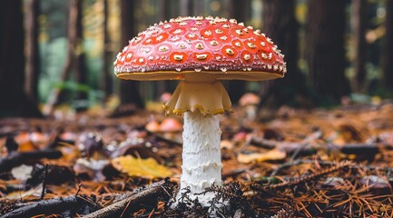 Poster - red mushroom in the forest