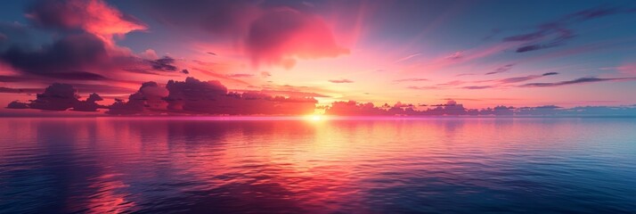 Poster - Sunset Over the Calm Ocean