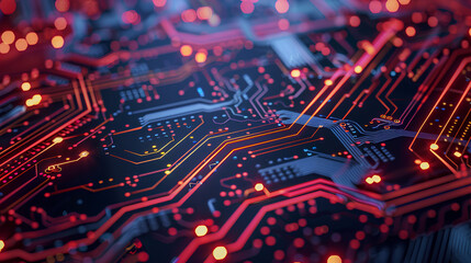 Poster - Abstract circuit board futuristic technology processing background
