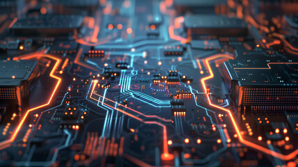 Poster - Abstract circuit board futuristic technology processing background