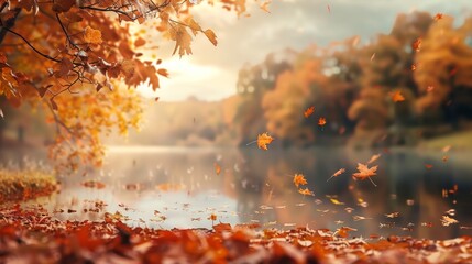 Realistic high quality autumn concept photo with abundant copy space for versatile use