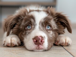 Canvas Print - Cute dog with big eyes and fluffy fur