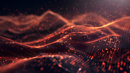 Poster - abstract technology particles lines mesh background