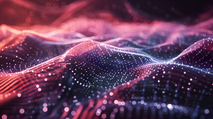 Poster - abstract technology particles lines mesh background