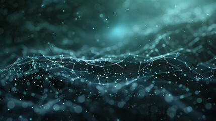 Poster - abstract technology particles lines mesh background