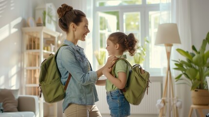 Canvas Print - The mother and daughter bonding