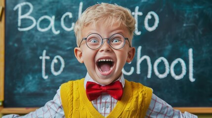 Canvas Print - The excited school boy