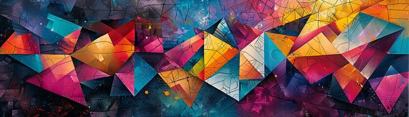 Intricate geometric shapes with vibrant colors