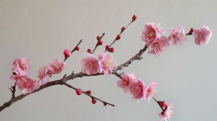 Spring flower arrangement Plum tree branch in bloom