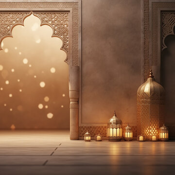 Photo islamic background with empty copy space good for a special event like ramadan or eid al-fitr
