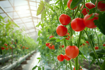 Wall Mural - Red tomatoes in the greenhouse