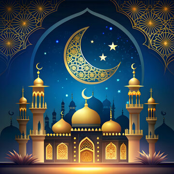 free vector eid mubarak celebratory illustration