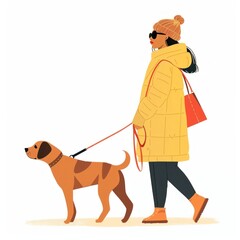 Wall Mural - Blind woman and guide dog clothing apparel female.