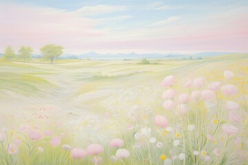 Wall Mural - Meadow painting backgrounds landscape.