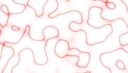 Poster - Wave red lines background. Flowing curved smoke lines. Template for banner, flyer, brochure, presentation. Png overlay illustration.