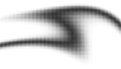 Aufkleber - Monochrome gradient halftone dots background. Overlay png illustration. Abstract grunge dots on transparent background
