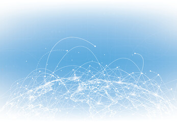 Poster - global network connection. world map point and line composition concept of global business. vector i
