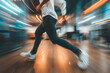 © Tetiana - Generated by AI excited person jogging outdoors outside active way of life useful hobby