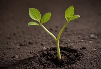 Wall Mural - young plant in soil