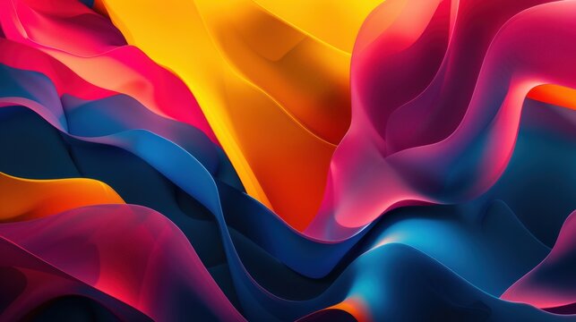 Abstract Fluid Waves of Color Representing Dynamic Movement and Energy